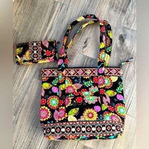 Quilted Shoulder Bag with Matching Wallet